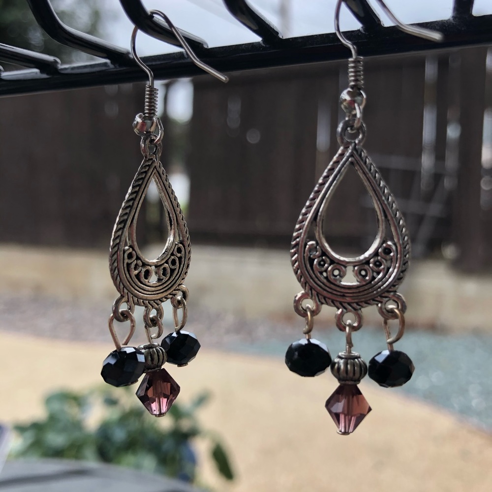 Bead and metal earrings